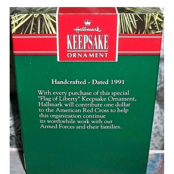 1991 Flag Of Liberty, United States Flag, God Bless America, Hallmark Ornament - Picture 3 of 6